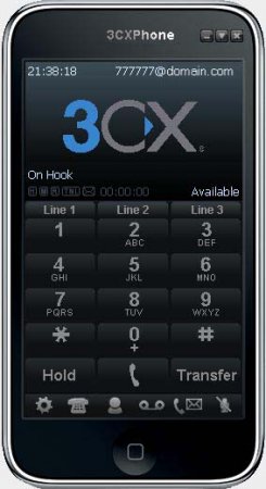 Пример подключения к системе программного телефона 3CX